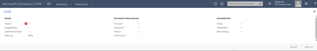 Microsoft Dynamics CRM Lead